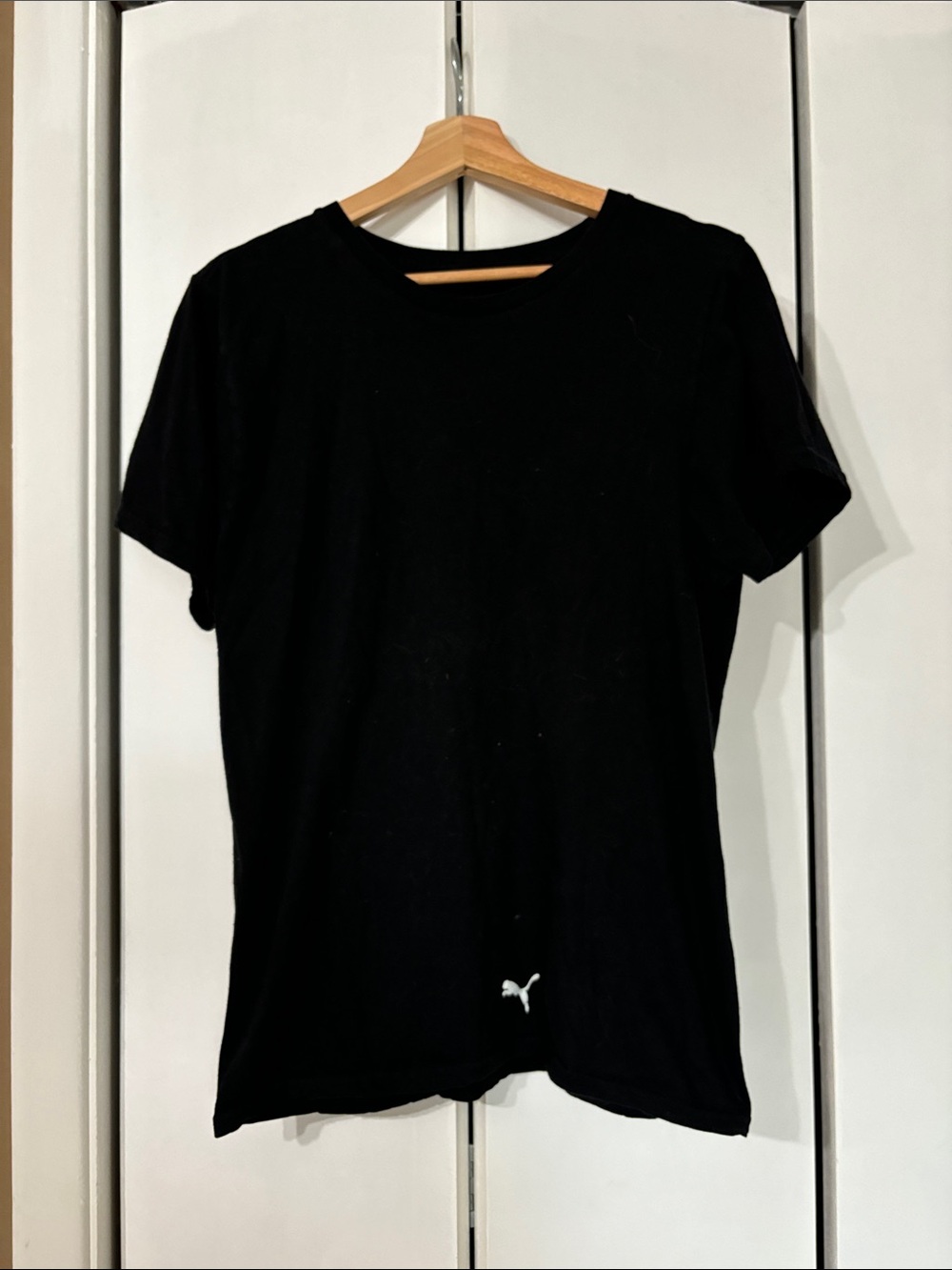 Puma Black Short Sleeve Women's Crew Tee with Small Puma Logo